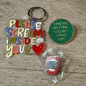 Colorful Keychain and Pins Set